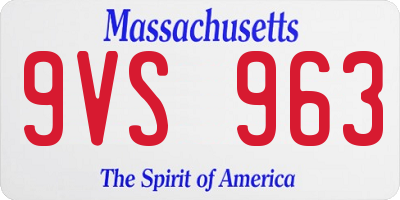 MA license plate 9VS963