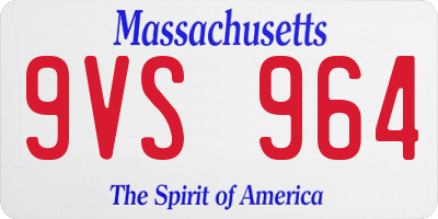 MA license plate 9VS964