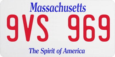 MA license plate 9VS969