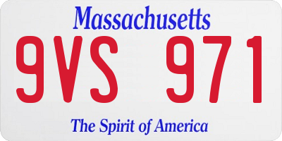 MA license plate 9VS971