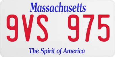 MA license plate 9VS975