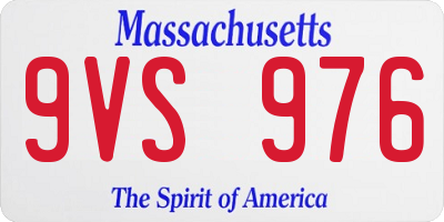 MA license plate 9VS976