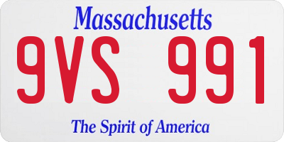 MA license plate 9VS991