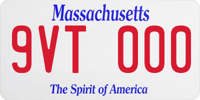 MA license plate 9VT000