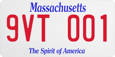 MA license plate 9VT001