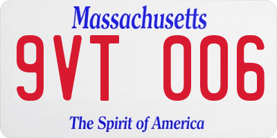 MA license plate 9VT006
