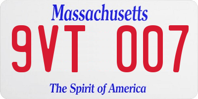 MA license plate 9VT007