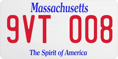 MA license plate 9VT008