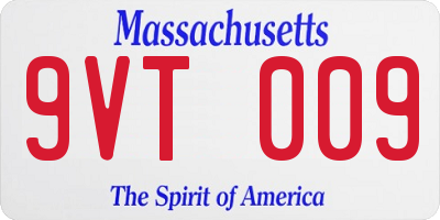 MA license plate 9VT009