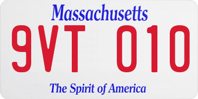 MA license plate 9VT010