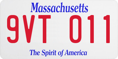 MA license plate 9VT011