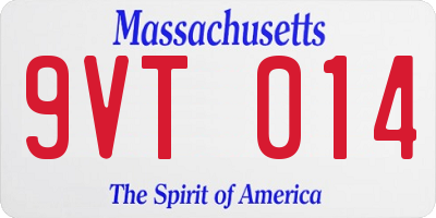MA license plate 9VT014