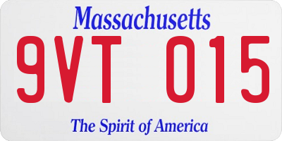 MA license plate 9VT015
