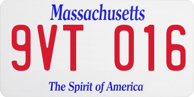 MA license plate 9VT016