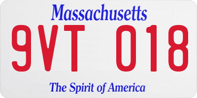 MA license plate 9VT018