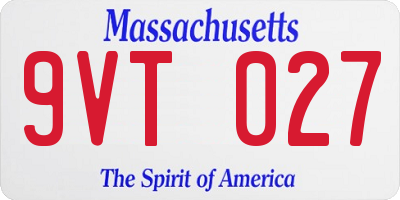 MA license plate 9VT027