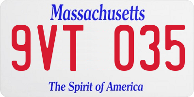 MA license plate 9VT035
