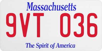 MA license plate 9VT036