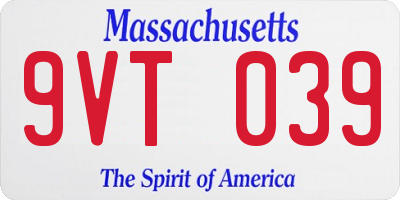 MA license plate 9VT039