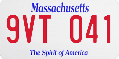 MA license plate 9VT041
