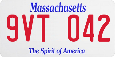 MA license plate 9VT042