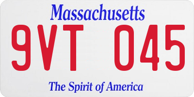 MA license plate 9VT045