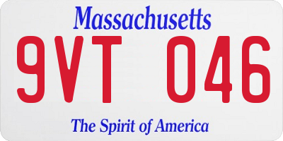 MA license plate 9VT046