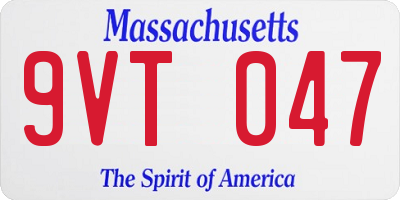 MA license plate 9VT047