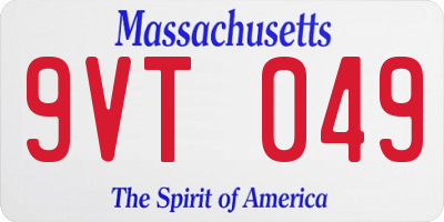 MA license plate 9VT049