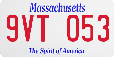 MA license plate 9VT053
