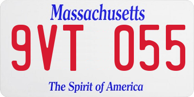 MA license plate 9VT055