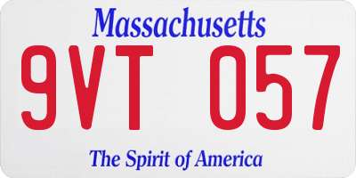 MA license plate 9VT057