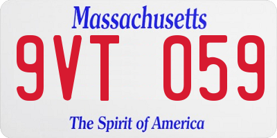 MA license plate 9VT059