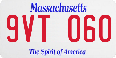 MA license plate 9VT060