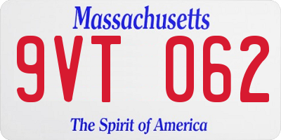MA license plate 9VT062