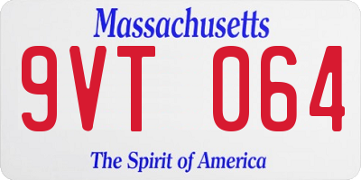 MA license plate 9VT064