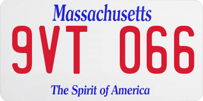 MA license plate 9VT066