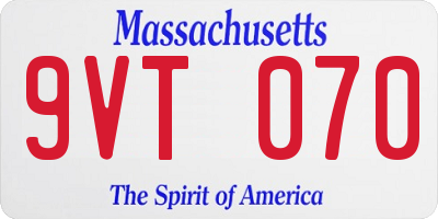 MA license plate 9VT070