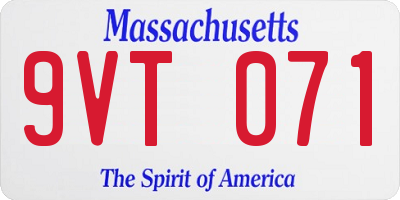 MA license plate 9VT071