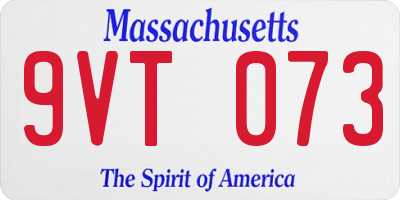 MA license plate 9VT073