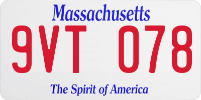 MA license plate 9VT078