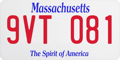 MA license plate 9VT081