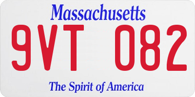 MA license plate 9VT082