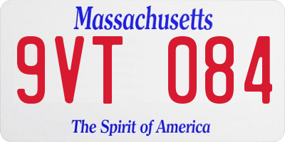 MA license plate 9VT084