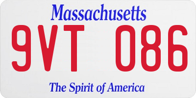 MA license plate 9VT086