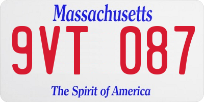 MA license plate 9VT087
