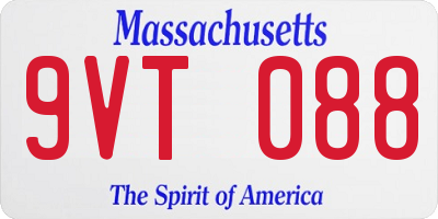 MA license plate 9VT088