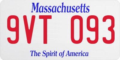 MA license plate 9VT093