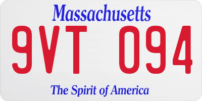 MA license plate 9VT094