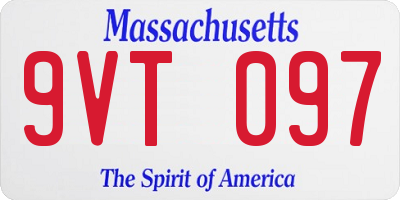 MA license plate 9VT097